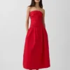 Poplin Düşük Bel Maxi Elbise