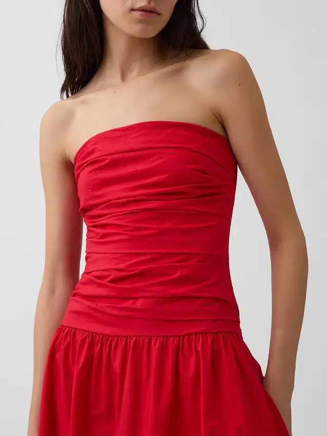 Poplin Düşük Bel Maxi Elbise