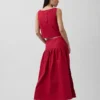 Poplin Düşük Bel Maxi Etek
