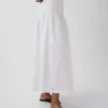Poplin Düşük Bel Maxi Etek