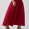 Poplin Düşük Bel Maxi Etek