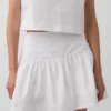 Poplin Düşük Bel Mini Etek-Şort
