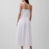 Poplin Düşük Belli Maxi Elbise
