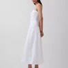 Poplin Düşük Belli Maxi Elbise
