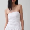Poplin Düşük Belli Maxi Elbise