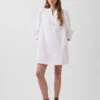 Poplin Henley Mini Elbise