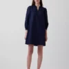 Poplin Henley Mini Elbise