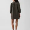 Poplin Henley Mini Elbise