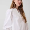 Poplin Henley Mini Elbise