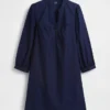 Poplin Henley Mini Elbise