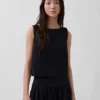Poplin Kayık Yaka Tank Top