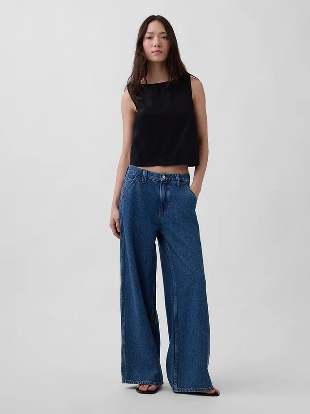 Poplin Kayık Yaka Tank Top