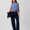 Poplin Kayık Yaka Tank Top
