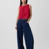 Poplin Kayık Yaka Tank Top