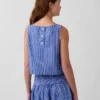 Poplin Kayık Yaka Tank Top