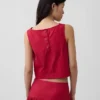 Poplin Kayık Yaka Tank Top
