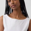 Poplin Kayık Yaka Tank Top
