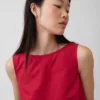 Poplin Kayık Yaka Tank Top