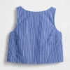 Poplin Kayık Yaka Tank Top