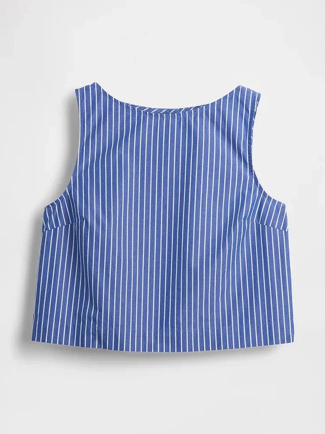 Poplin Kayık Yaka Tank Top