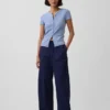 Poplin Kolay Giyilebilir Geniş Paça Pantolon