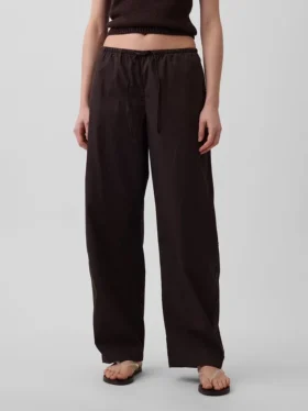 Poplin Kolay Giyilebilir Geniş Paça Pantolon