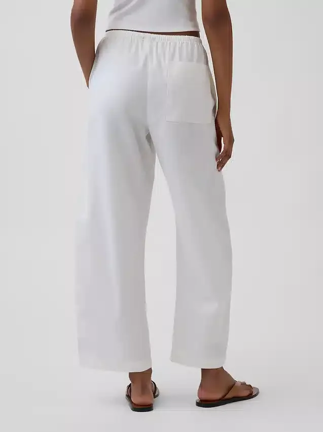 Poplin Kolay Giyilebilir Geniş Paça Pantolon