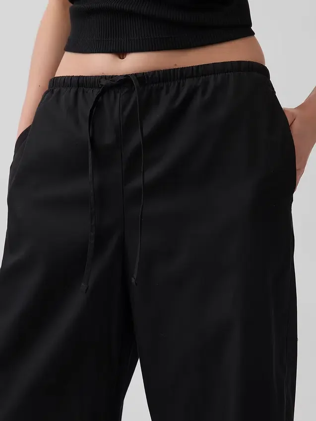Poplin Kolay Giyilebilir Geniş Paça Pantolon