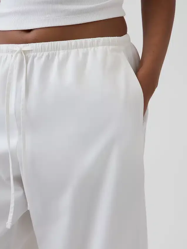 Poplin Kolay Giyilebilir Geniş Paça Pantolon