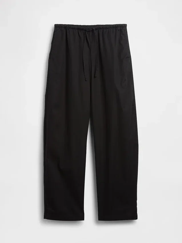 Poplin Kolay Giyilebilir Geniş Paça Pantolon