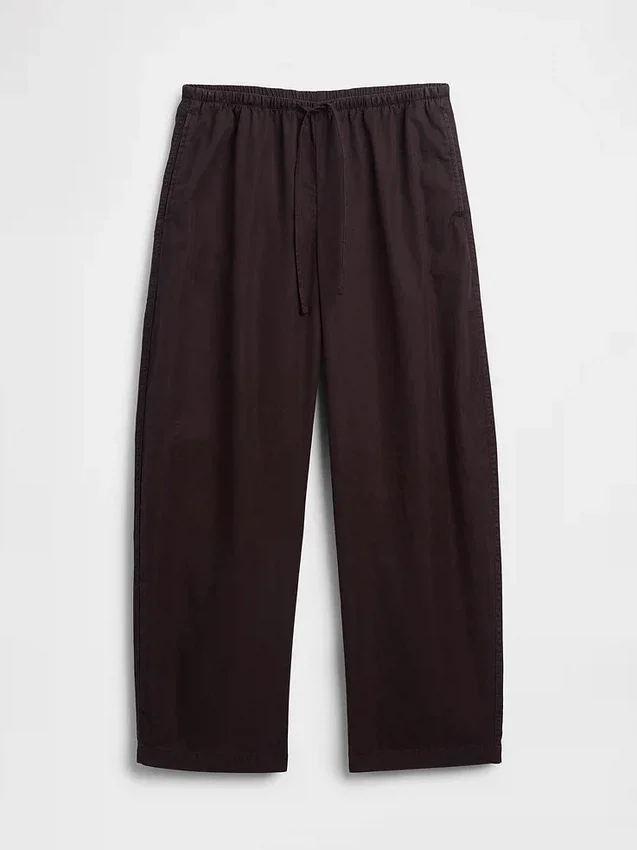 Poplin Kolay Giyilebilir Geniş Paça Pantolon