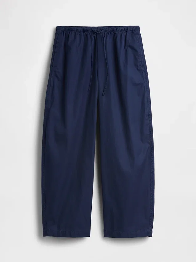 Poplin Kolay Giyilebilir Geniş Paça Pantolon