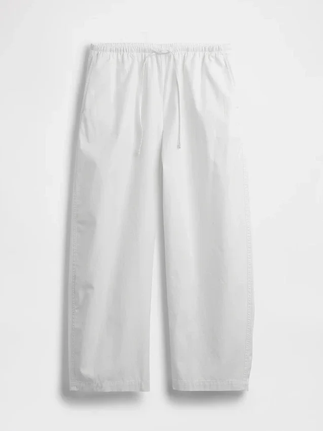 Poplin Kolay Giyilebilir Geniş Paça Pantolon