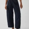 Poplin Kolay Giyilebilir Çift Dizli Geniş Paça Pantolon