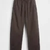 Poplin Kolay Giyilebilir Çift Dizli Geniş Paça Pantolon