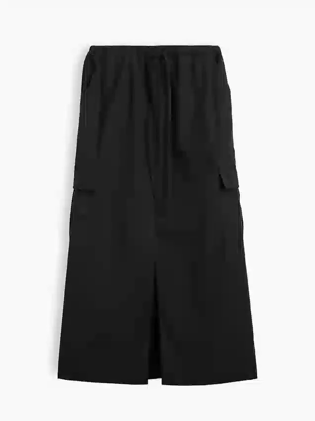 Poplin Kolay Giyilebilir Kargo Maxi Etek