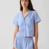 Poplin Kısa Pijama Gömleği