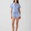 Poplin Kısa Pijama Gömleği
