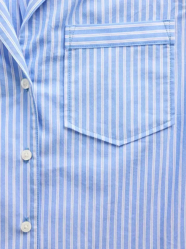 Poplin Kısa Pijama Gömleği