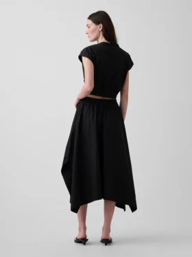 Poplin Midi Mendil Etek