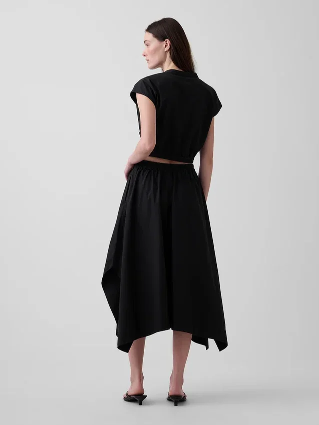 Poplin Midi Mendil Etek