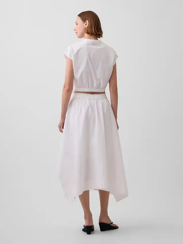 Poplin Midi Mendil Etek