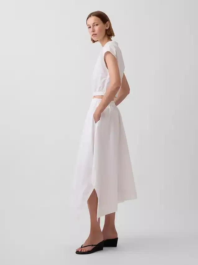 Poplin Midi Mendil Etek
