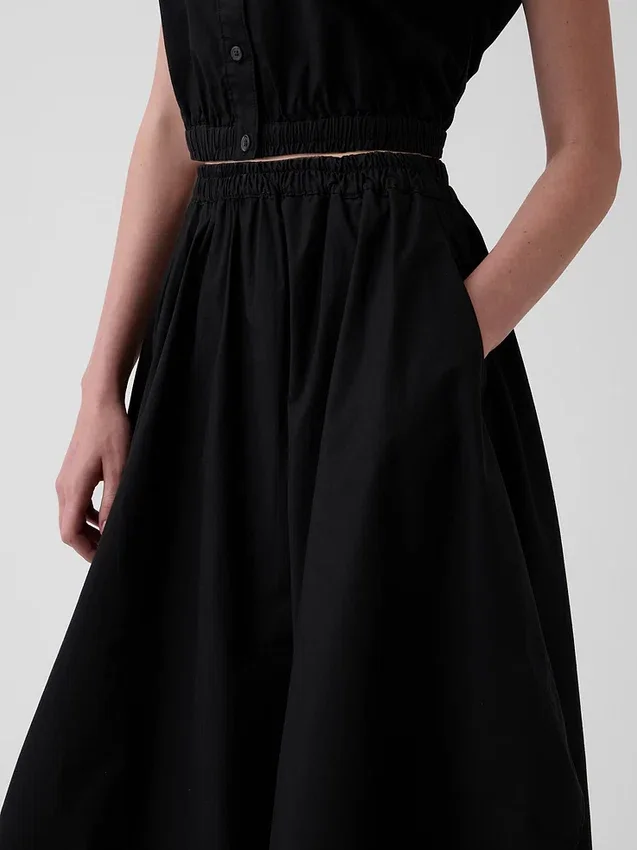 Poplin Midi Mendil Etek