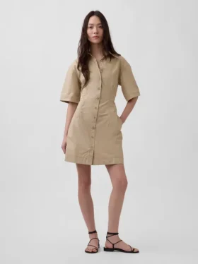 Poplin Mini Gömlek Elbise