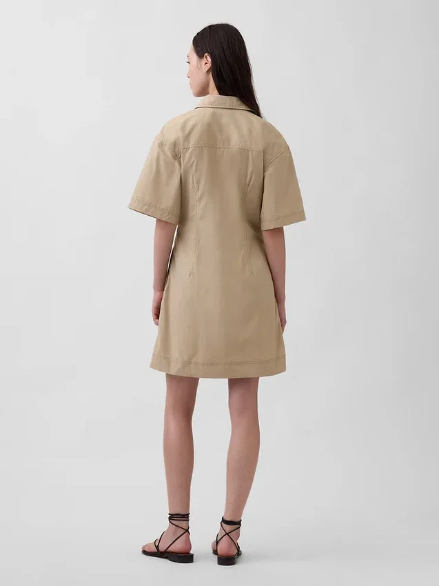 Poplin Mini Gömlek Elbise