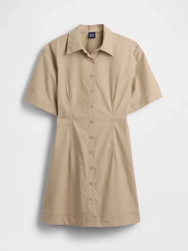 Poplin Mini Gömlek Elbise
