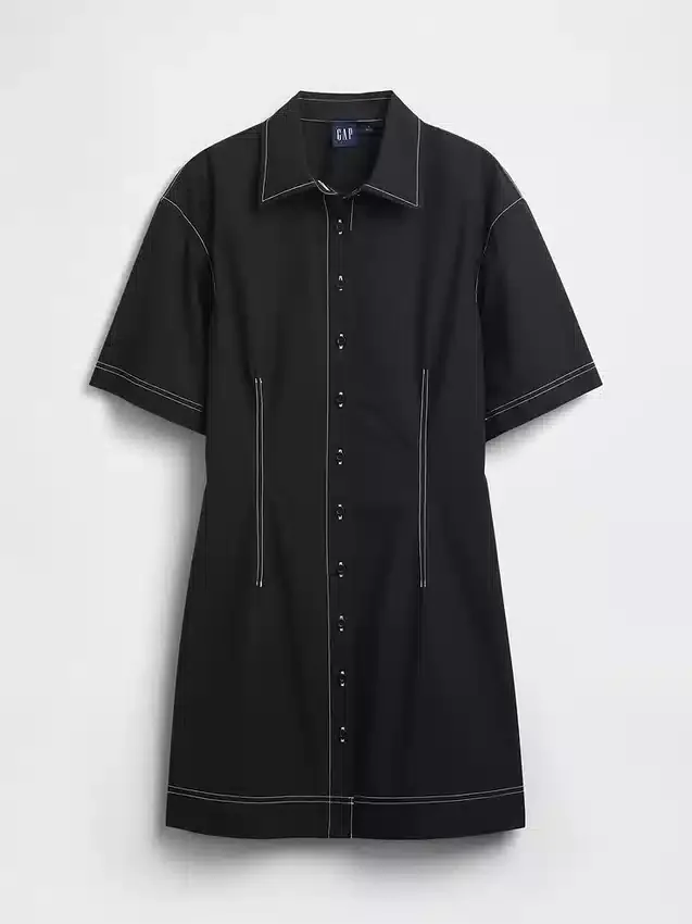 Poplin Mini Gömlek Elbise