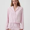 Poplin Oversized Kısa Pijama Gömleği