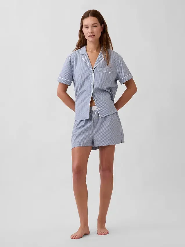 Poplin Pijama Şortları